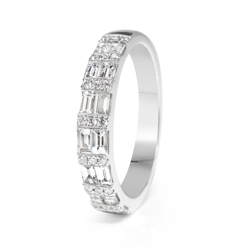 18ct White Gold Baguette Diamond Band