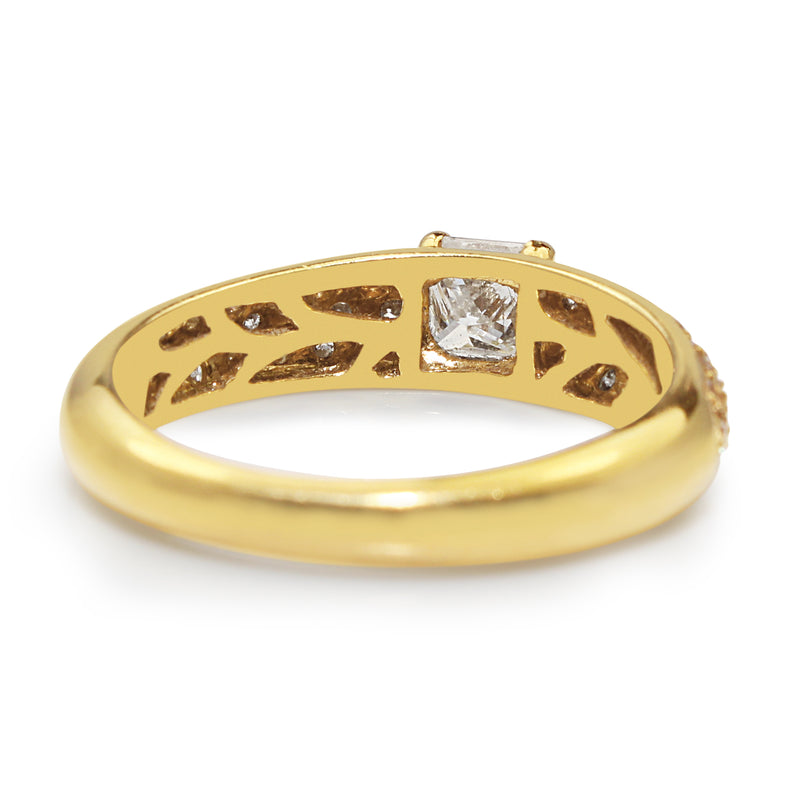 18ct Yellow Gold Princess Cut Diamond Band Ring