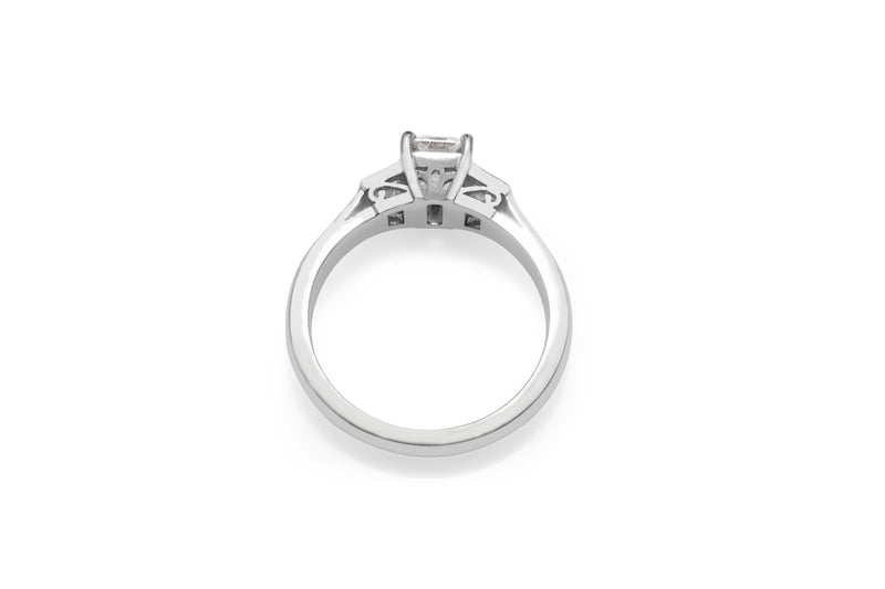 18ct White Gold Emerald Cut 3 Stone Diamond Ring