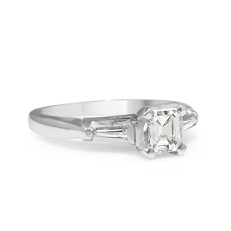 Platinum Asscher Cut Diamond Ring