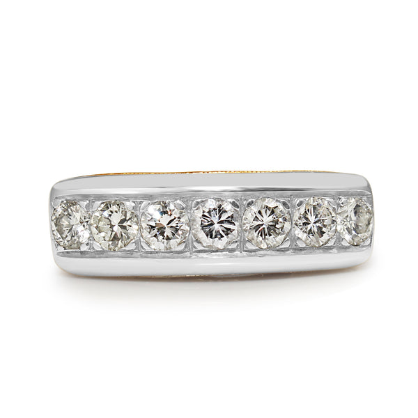 Platinum and 14ct Yellow Gold 7 Stone Diamond Ring