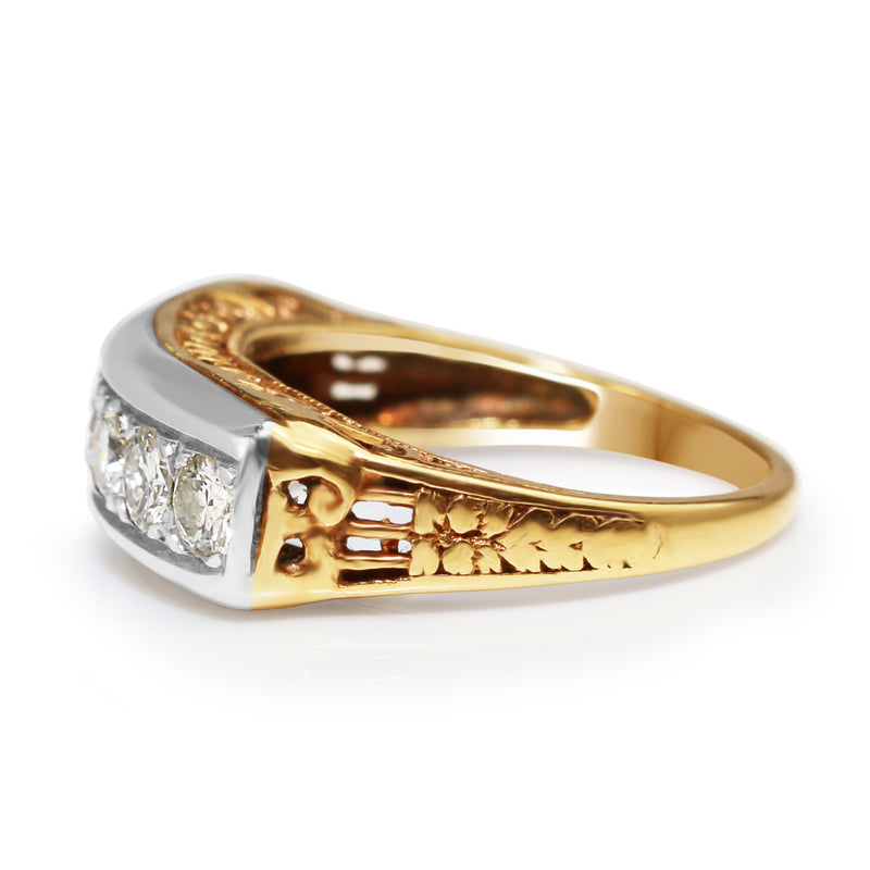 Platinum and 14ct Yellow Gold 7 Stone Diamond Ring