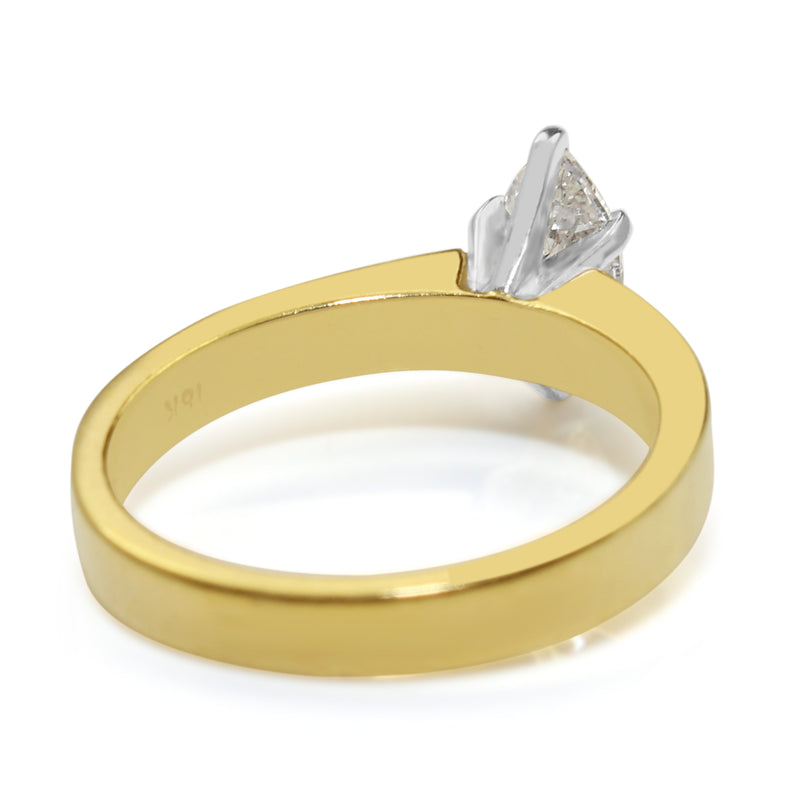 18ct Yellow Gold Marquise Diamond Solitaire Ring