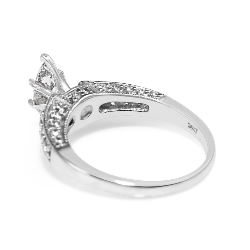 14ct White Gold Marquise Diamond Ring