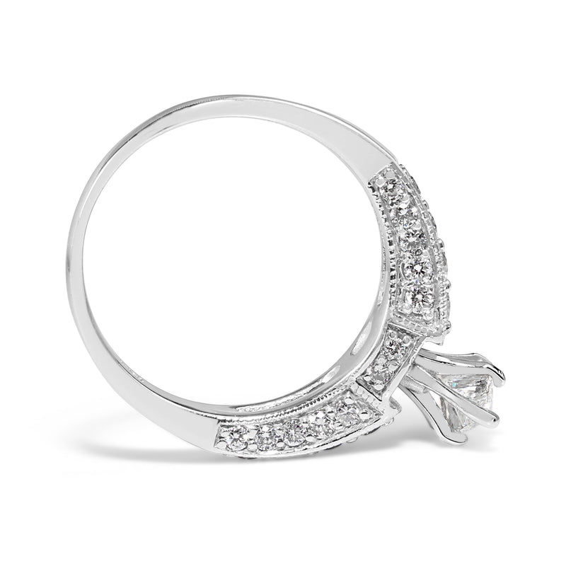 14ct White Gold Marquise Diamond Ring