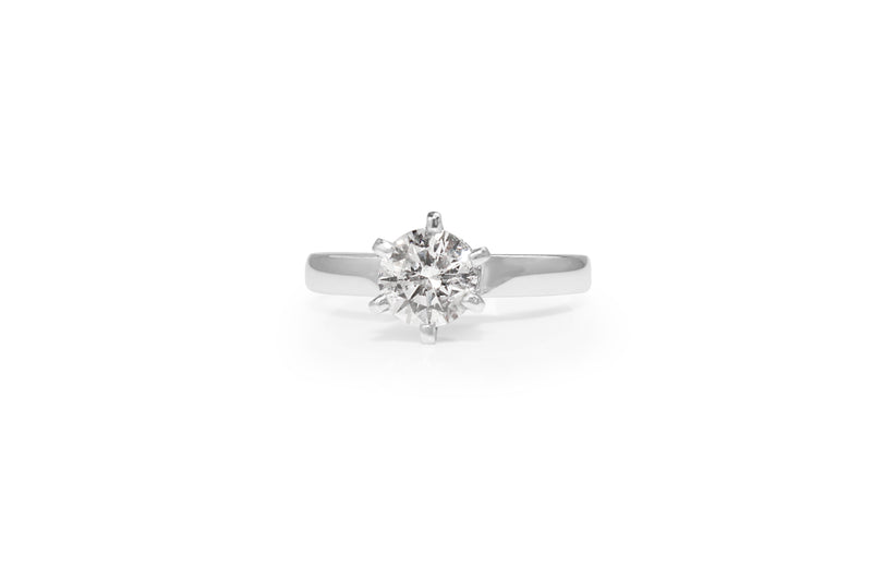 18ct White Gold 6 Claw Diamond Solitaire Ring