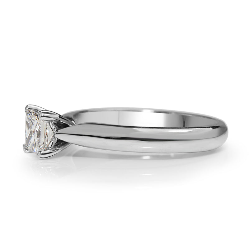 18ct White Gold Princess Cut Diamond Solitaire Ring