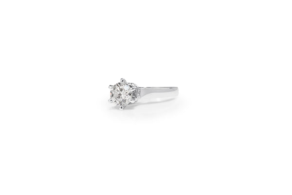 18ct White Gold 6 Claw Diamond Solitaire Ring