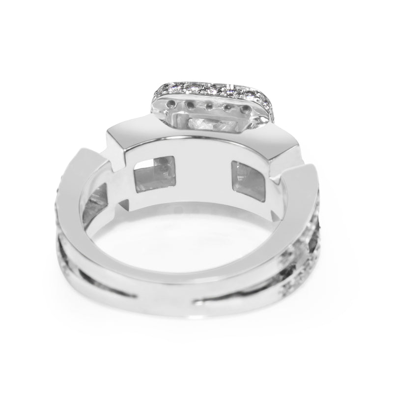 18ct White Gold Princess Halo Diamond Ring