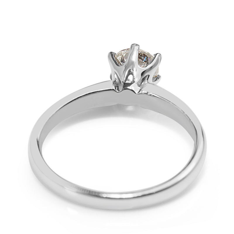 18ct White Gold Diamond 6 Claw Solitaire Ring