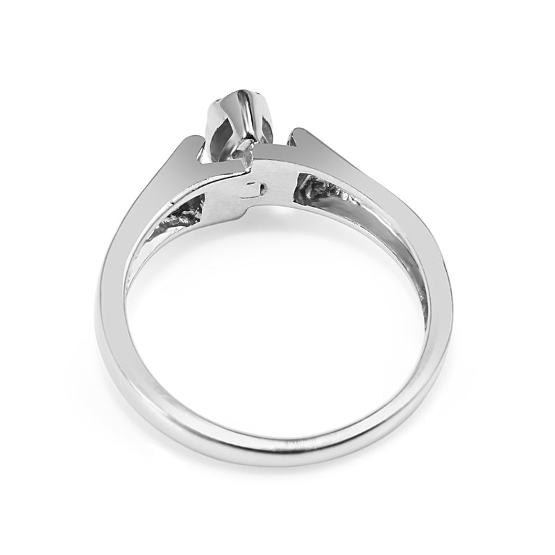 14ct White Gold Marquise Diamond Solitaire Ring