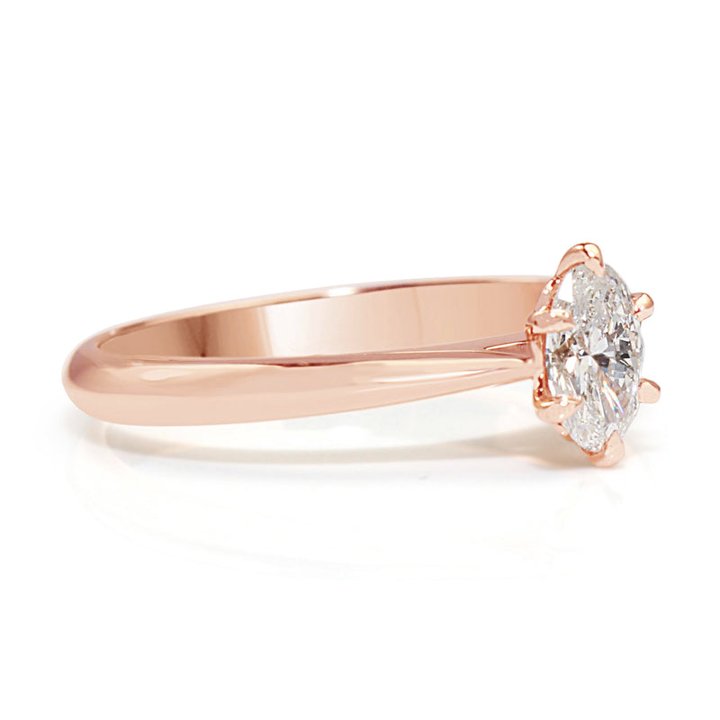 18ct Rose Gold Oval Diamond Solitaire