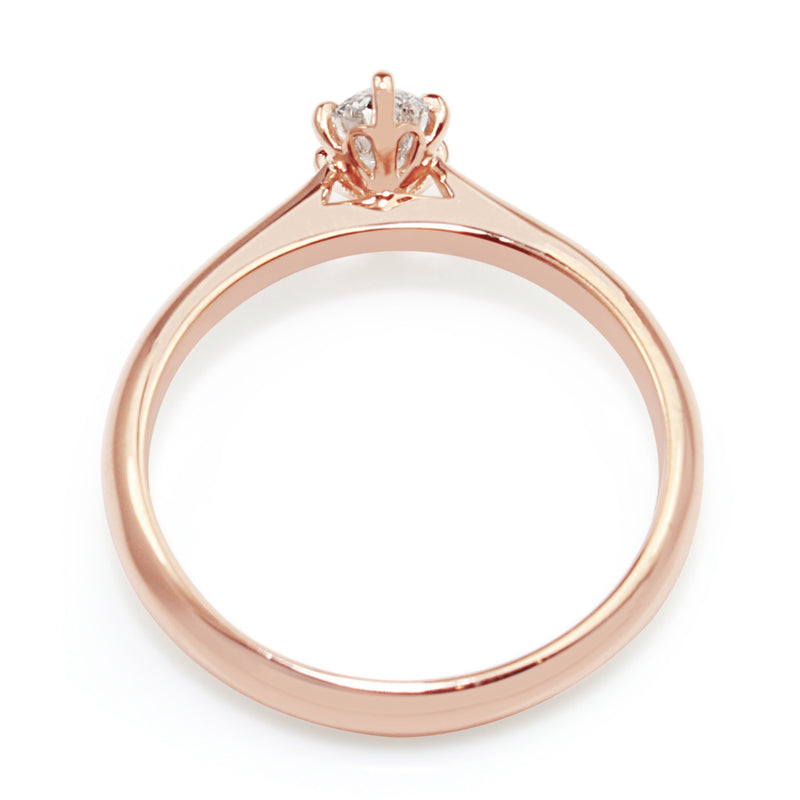 18ct Rose Gold Oval Diamond Solitaire