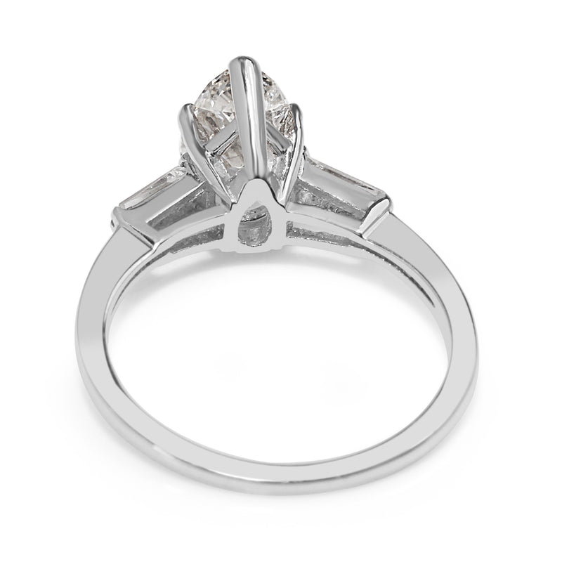 14ct White Gold Pear Diamond Solitaire Ring