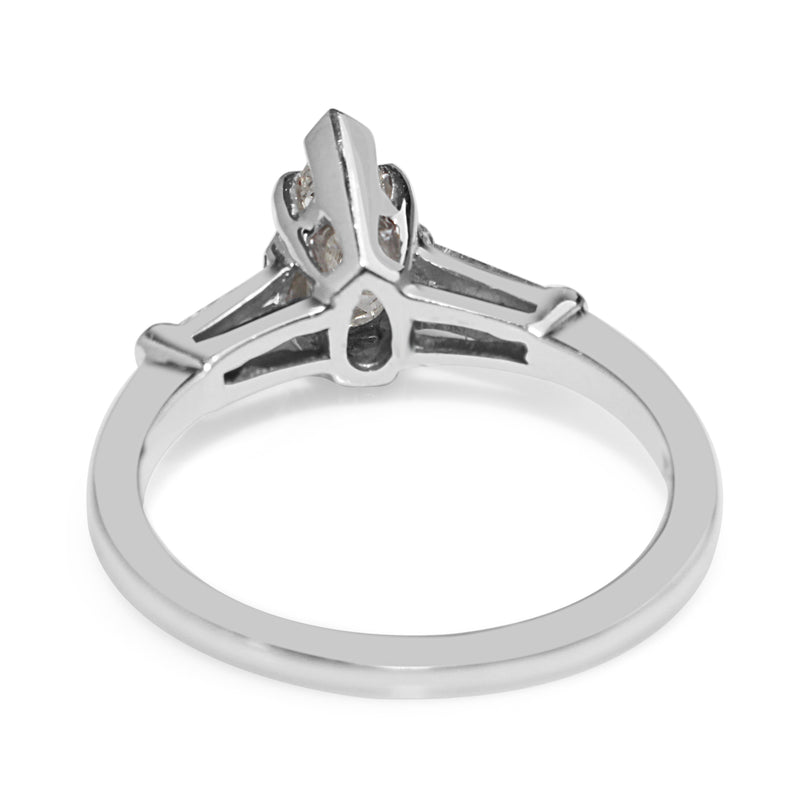 14ct White Gold Pear Solitaire Diamond Ring