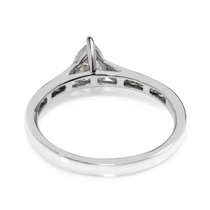 18ct White Gold Pear and Princess Cut Diamond Ring