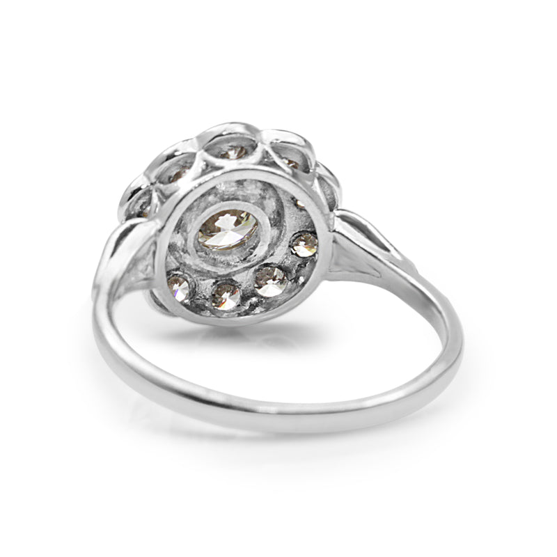 18ct White Gold Edwardian Style Diamond Daisy Ring
