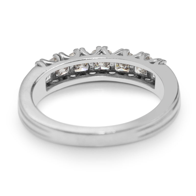 18ct White Gold Cushion Cut 7 Stone Diamond Ring