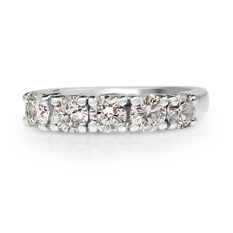 14ct White Gold 5 Stone Diamond Ring