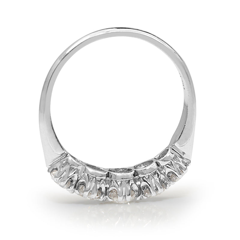 18ct White Gold Antique Style 5 Stone Diamond Ring