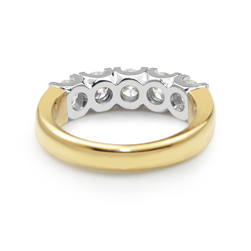 18ct Yellow and White Gold 5 Stone Diamond Ring