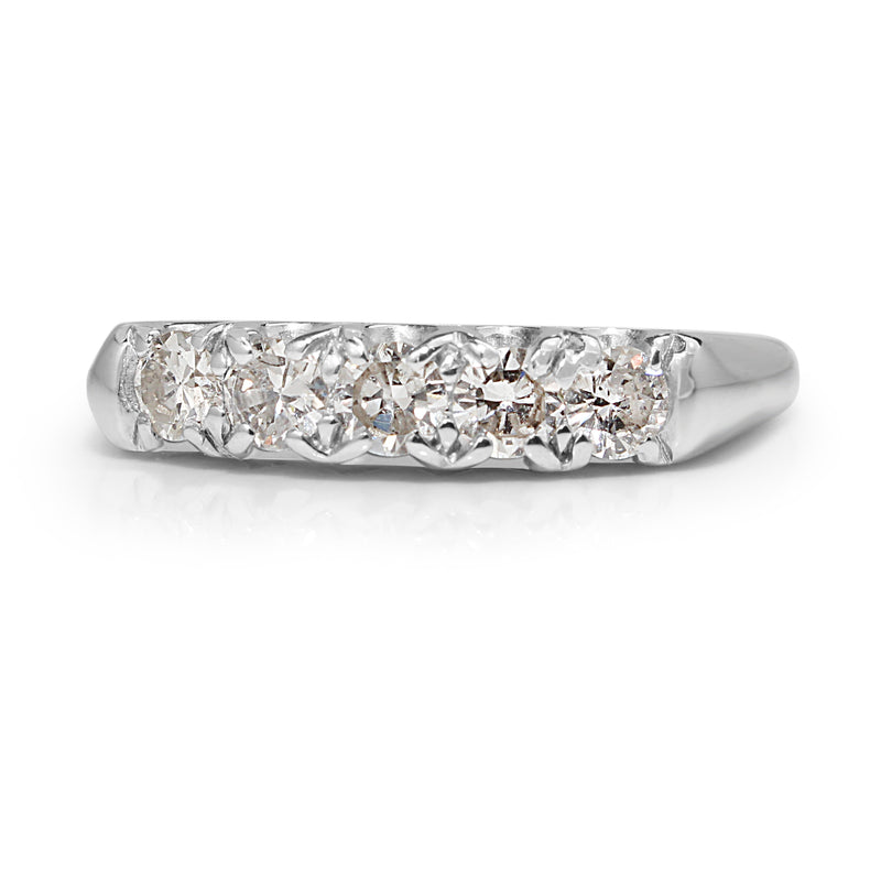 14ct White Gold 5 Stone Diamond Ring