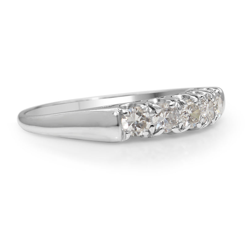 14ct White Gold 5 Stone Diamond Ring