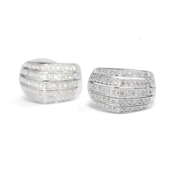 18ct White Gold Pavé Diamond Stud Earrings