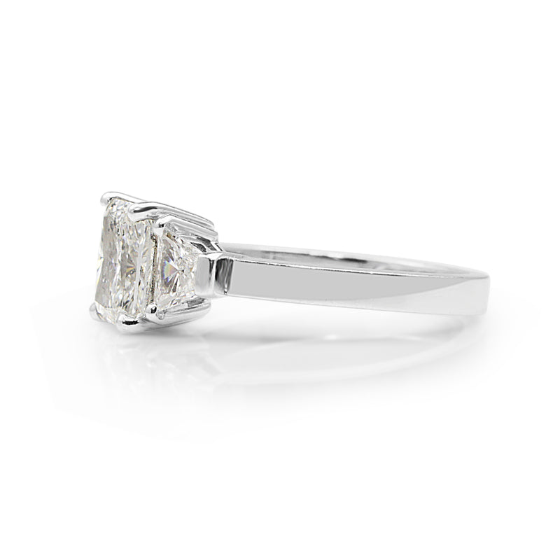 18ct White Gold Radiant 3 Stone Diamond Ring