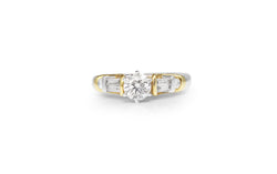 Platinum and 18ct Yellow Gold Diamond Solitaire Ring