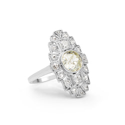 Platinum Art Deco Old and Rose Cut Diamond Ring