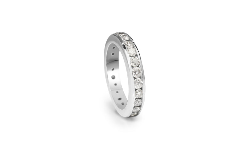 14ct White Gold All Round Diamond Band