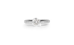 18ct White Gold Bezel Diamond Solitaire Ring