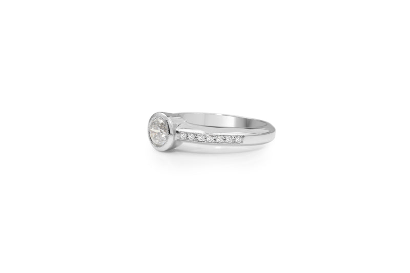 18ct White Gold Bezel Diamond Solitaire Ring