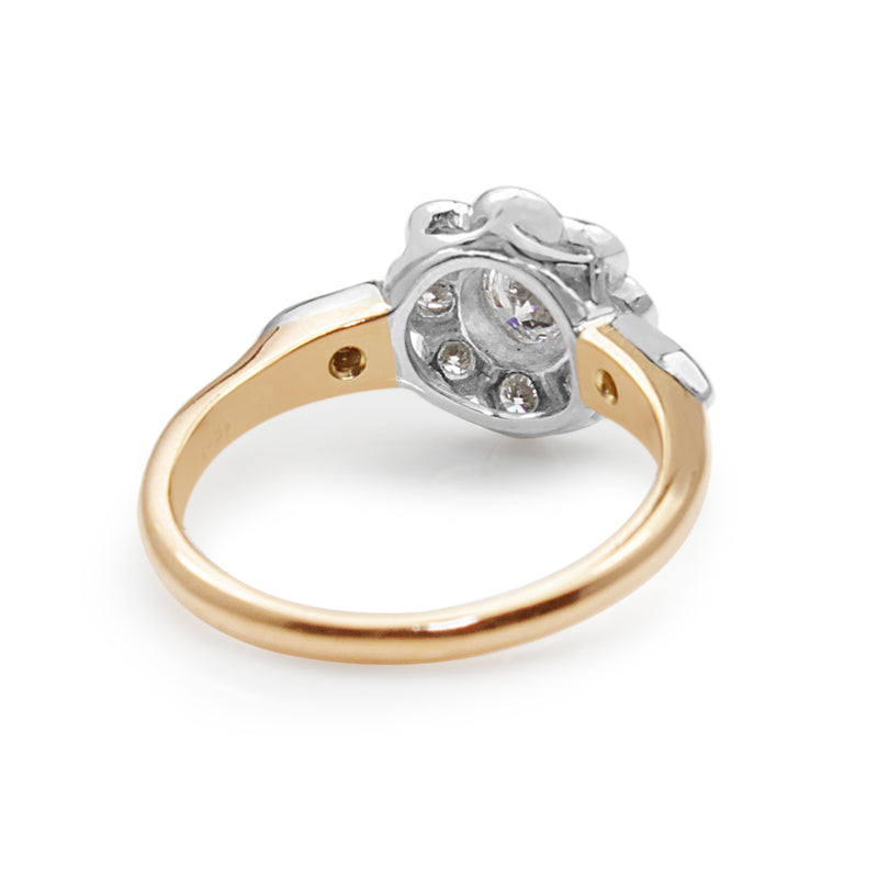 18ct Rose and White Gold Daisy Diamond Ring
