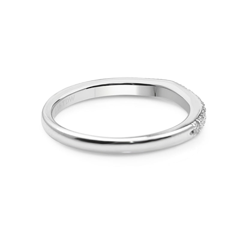 14ct White Gold Diamond Curved Band