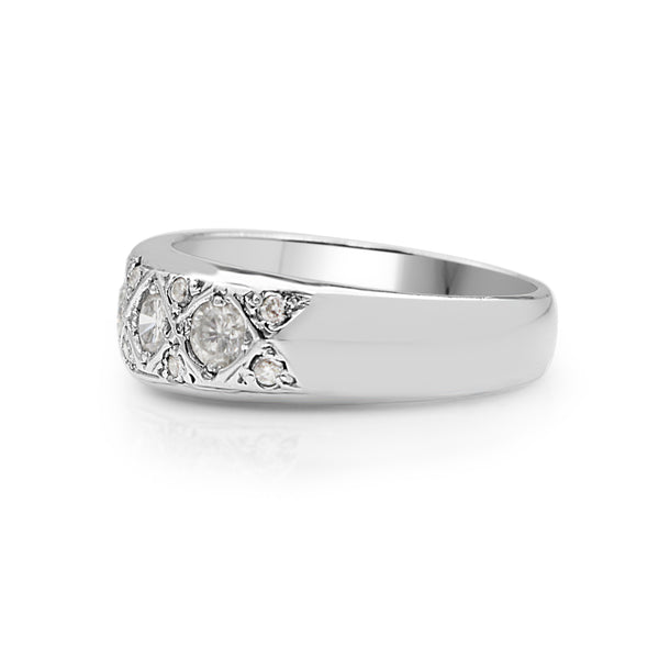 18ct White Gold Diamond Band Ring