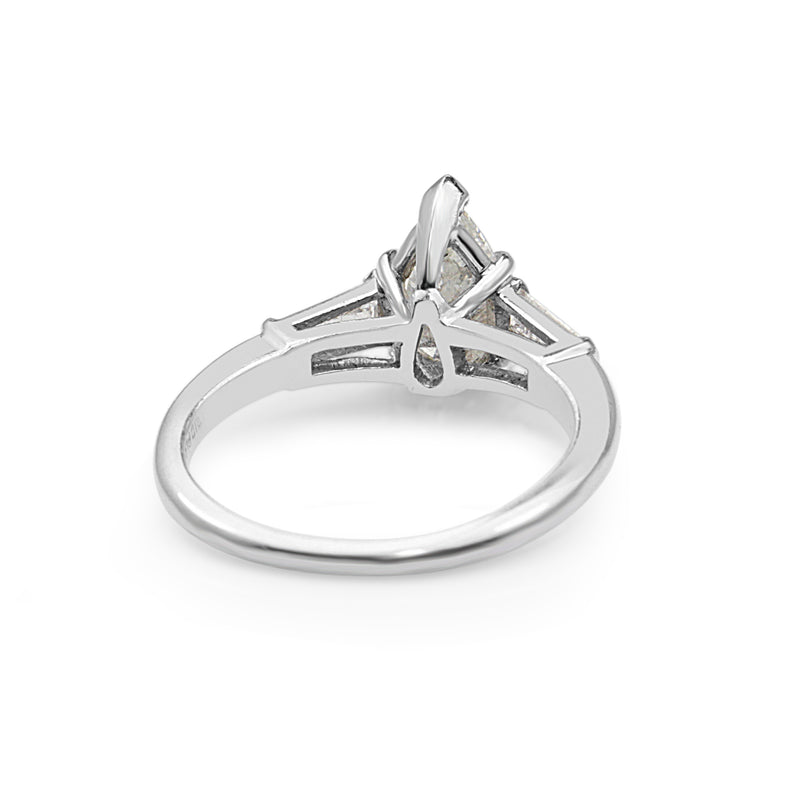 Platinum Pear Shape Diamond Ring