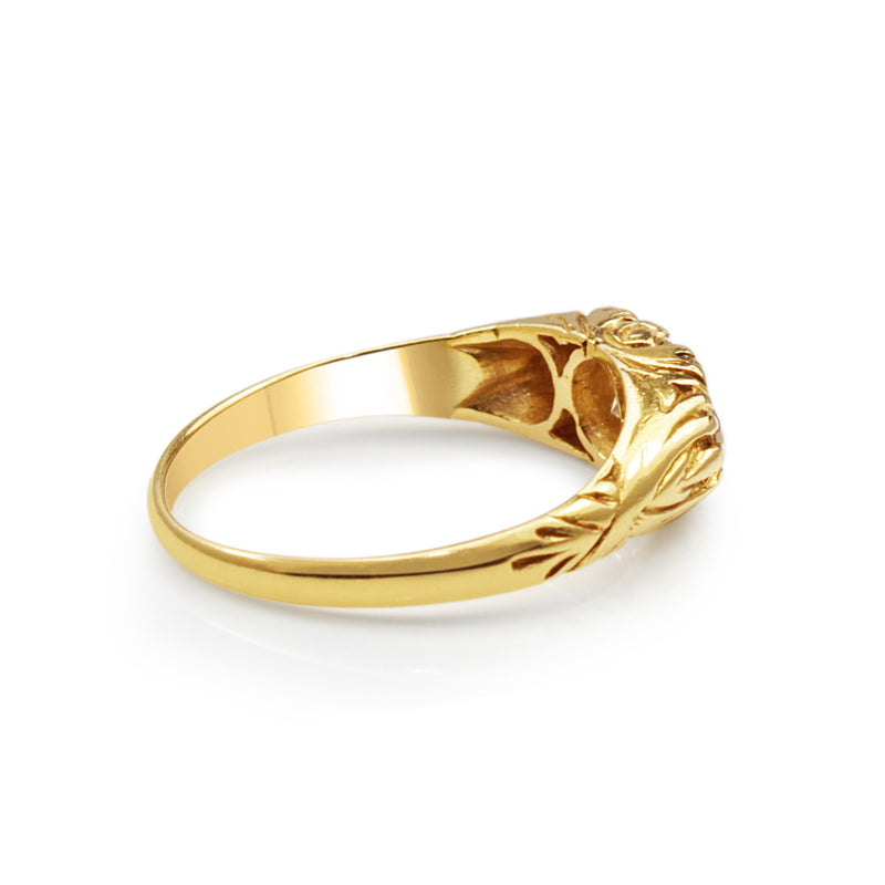 18ct Yellow Gold Vintage 3 Stone Diamond Ring