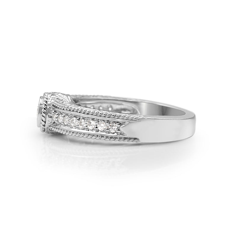 18ct White Gold Bezel Diamond Ring