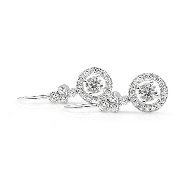 18ct White Gold Diamond Drop Earrings