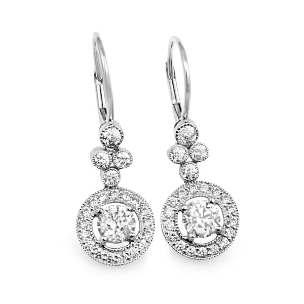 18ct White Gold Diamond Drop Earrings