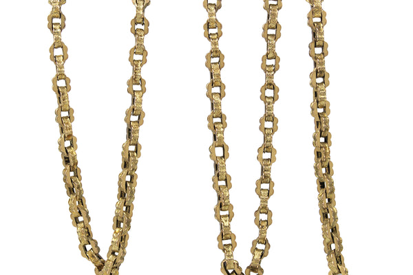 9ct Yellow Gold Antique Fancy Link Chain Necklace