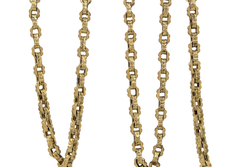 9ct Yellow Gold Antique Fancy Link Chain Necklace