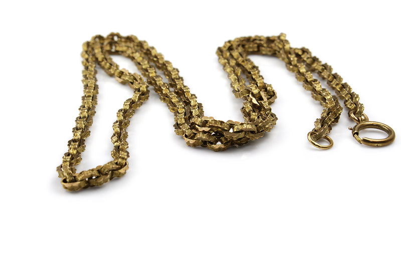 9ct Yellow Gold Antique Fancy Link Chain Necklace