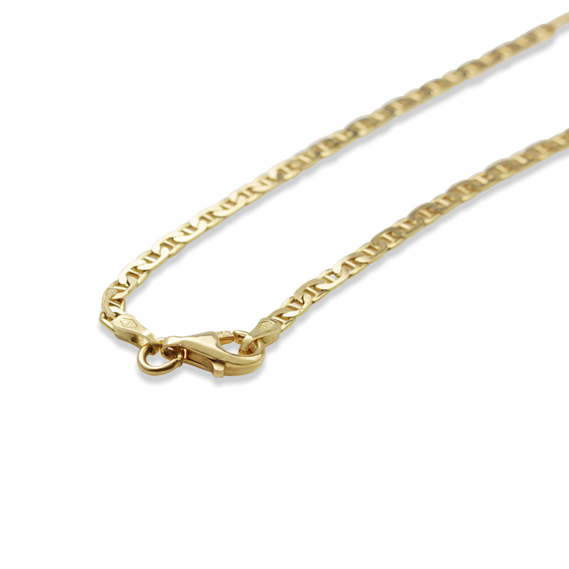 18ct Yellow Gold Flat Link Chain Necklace