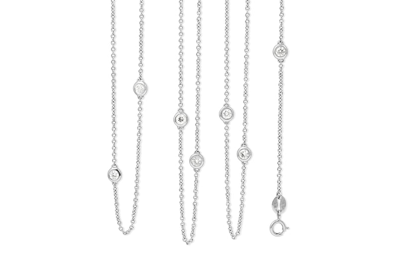 18ct White Gold Diamond Chain Necklace