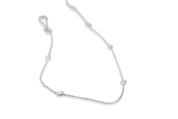 18ct White Gold Diamond Chain Necklace