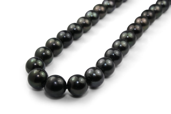 13mm - 15mm Tahitian Pearl Necklace With Silver Clasp