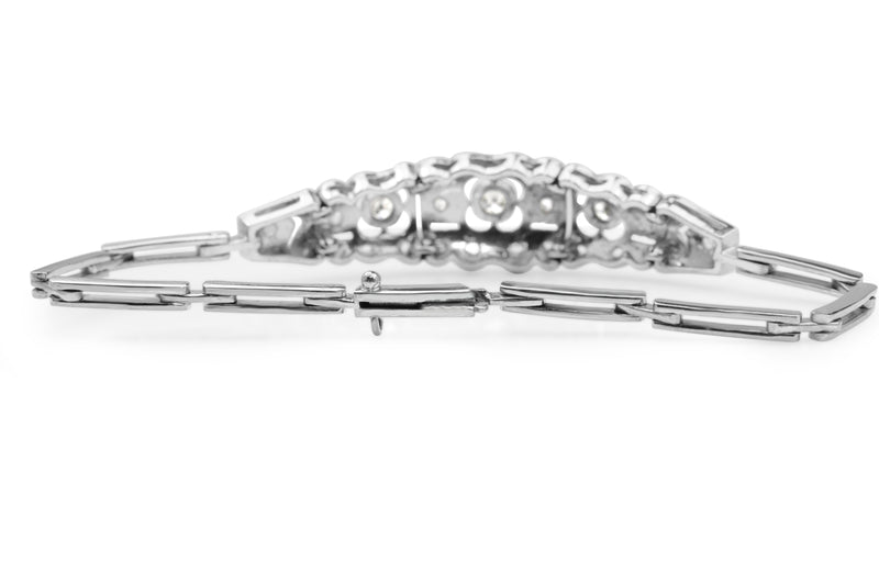 Platinum and 18ct White Gold Art Deco Diamond Bracelet